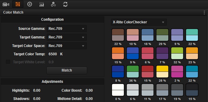 Davinci Resolve Color Chart